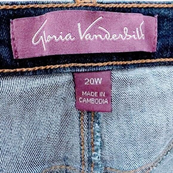 Gloria Vanderbilt Jeans 20W Amanda Straight Leg Stretch Denim Pants Plus Size - Picture 8 of 12